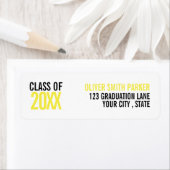 黄色はっきりした卒業カスタム学年 ラベル (インサイチュ)