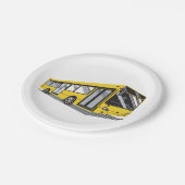 黄色はっきりした市営バス公共交通機関 ペーパープレート (アングル)