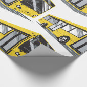 黄色はっきりした市営バス公共交通機関 ラッピングペーパー (角)