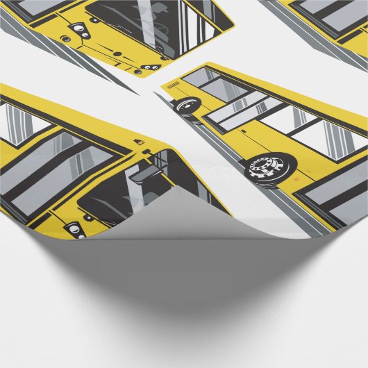黄色はっきりした市営バス公共交通機関 ラッピングペーパー (角)