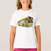 黄色はっきりした市営バス公共交通機関 Tシャツ (正面)