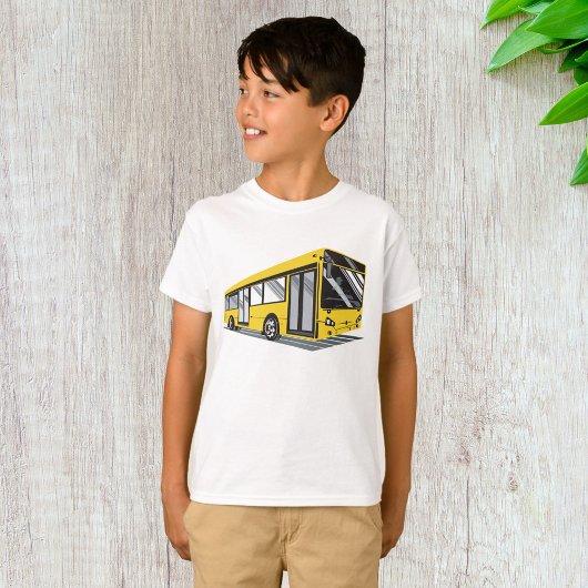 黄色はっきりした市営バス公共交通機関 Tシャツ