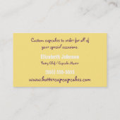 黄色はカップケーキのパン屋かパーティーのプランナーを振りかけます 名刺 (裏面)
