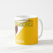 黄色はチアリーダーの女の子を個人化します コーヒーマグカップ (正面右)