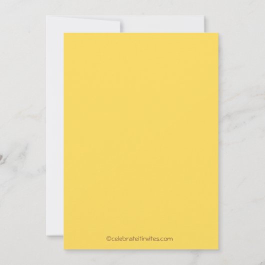 黄色は三重項のベビーシャワーを引込めます 招待状 (裏面)