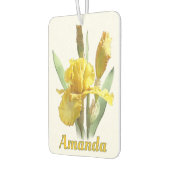 黄色ひげ菖蒲パーソナライズされた花 カーエアーフレッシュナー (左)