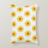 黄色ひまわりかわいらしレトロY2Kパターン アクセントクッション (正面(垂直))