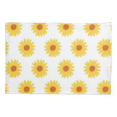 黄色ひまわりかわいらしレトロY2Kパターン 枕カバー (裏面)