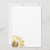 黄色ひまわりの水彩リサ 夏至祭のお祝い 招待状 (裏面)