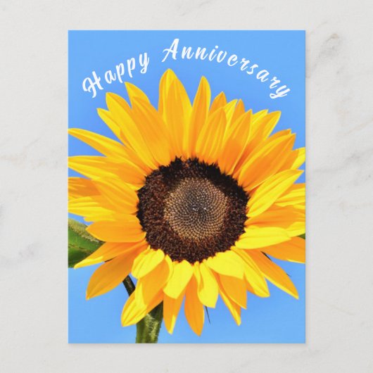 黄色ひまわりアニバーサリーカード ポストカード (正面)