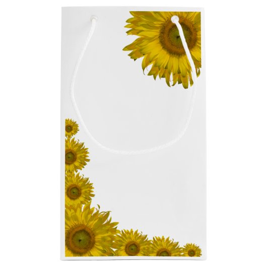 黄色ひまわりエッジありがとうござ結婚う スモールペーパーバッグ (裏面)