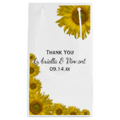黄色ひまわりエッジありがとうござ結婚う スモールペーパーバッグ (正面)