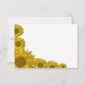 黄色ひまわりエッジ結婚のフラットサンキューノート ノートカード (裏面)