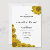 黄色ひまわりエッジ結婚のリハーサルディナー 招待状 (正面)