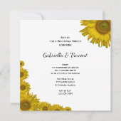 黄色ひまわりエッジ結婚のリハーサルディナー 招待状 (正面)