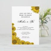 黄色ひまわりエッジ赤ちゃんシャワー 招待状 (スタンド正面)