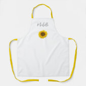黄色ひまわりエレガントパーソナライズされた花 エプロン (正面)