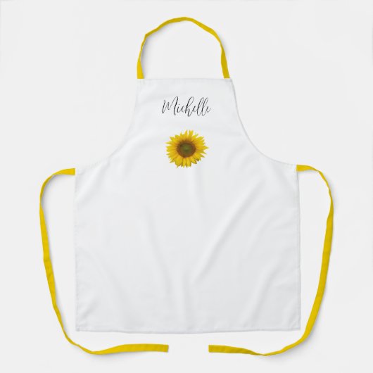 黄色ひまわりエレガントパーソナライズされた花 エプロン (正面)