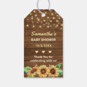 黄色ひまわりカントリーニュートラルベビーシャワーの好意 ギフトタグ (裏面)