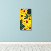 黄色ひまわりキャンバスのプリント キャンバスプリント (インサイチュ (ウッドフロア))