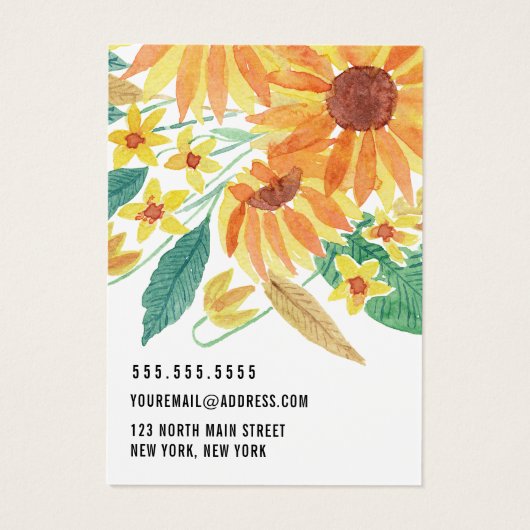 黄色ひまわりキーチェーンロゴ表示カード (裏面)