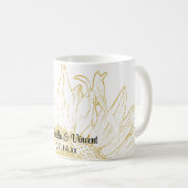 黄色ひまわりグラフィック結婚ズ コーヒーマグカップ (正面右)