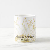 黄色ひまわりグラフィック結婚ズ コーヒーマグカップ (中央)