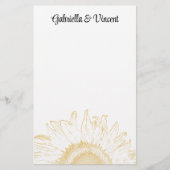 黄色ひまわりグラフィック結婚ズ 便箋 (正面)