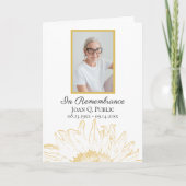 黄色ひまわりグラフィック葬儀折り畳み プログラム (正面)