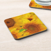 黄色ひまわりコルクコースター コースター (左側)