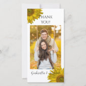 黄色ひまわりサンフラワーありがとうお垂直 サンキューカード (正面)