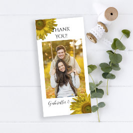 黄色ひまわりサンフラワーありがとうお垂直 サンキューカード