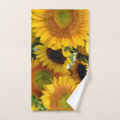 黄色ひまわりタオル設定バスルーム黄褐色 バスタオルセット (ハンドタオル)