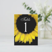 黄色ひまわりテーブル番号組12の一部 ポストカード (スタンド正面)