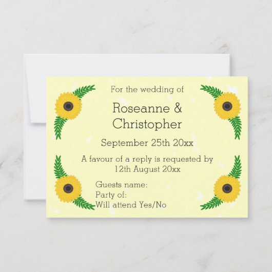 黄色ひまわりデザイン結婚ズ (裏面)