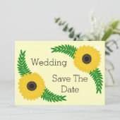 黄色ひまわりデザイン結婚ズ セーブザデート (スタンド正面)