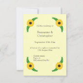 黄色ひまわりデザイン結婚ズ 出欠カード (裏面)