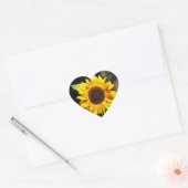 黄色ひまわりハート型シール ハートシール (封筒)
