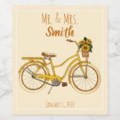 黄色ひまわりバイクワインラベル ワインラベル (シングルラベル)