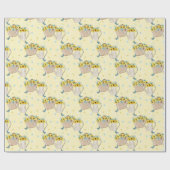 黄色ひまわりバスケット散水缶 ラッピングペーパー (フラット)