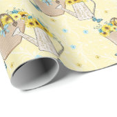 黄色ひまわりバスケット散水缶 ラッピングペーパー (ロールコーナー)