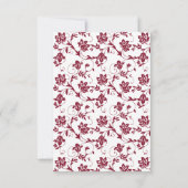 黄色ひまわりバーガンディーダマスクウェディングRSVPカード 出欠カード (裏面)