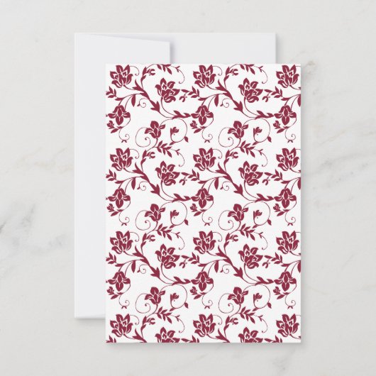 黄色ひまわりバーガンディーダマスクウェディングRSVPカード 出欠カード (裏面)