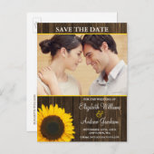 黄色ひまわりバーンドウッド写真保存日 案内ポストカード (正面/裏面)