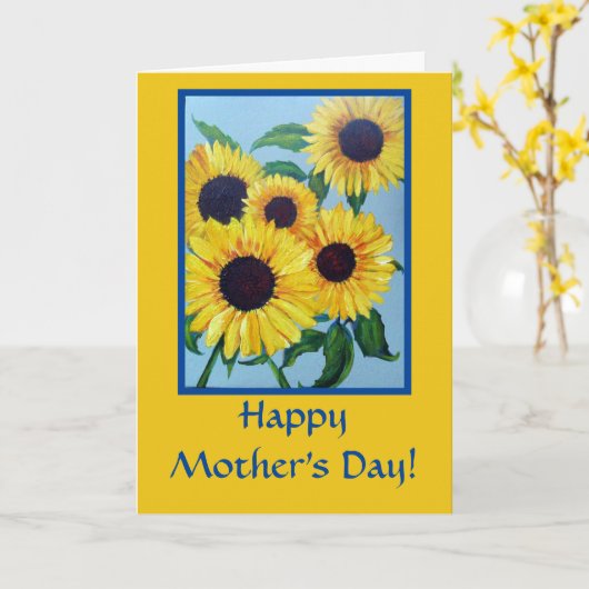 黄色ひまわりパーソナライズされたの母の日 カード (黄色い花)