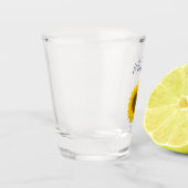 黄色ひまわりパーソナライズされた ショットグラス (左)