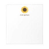 黄色ひまわりパーソナライズされた ノートパッド (正面)