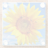 黄色ひまわりビーズガラスコースターブルースカイ ガラスコースター (裏面)