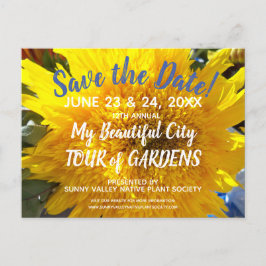 黄色ひまわりフォトガーデンツアー日付保存 インビテーションポストカード