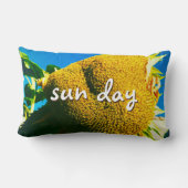 黄色ひまわりフォトサンデイスクリプはっきりしたト ランバークッション (裏面)